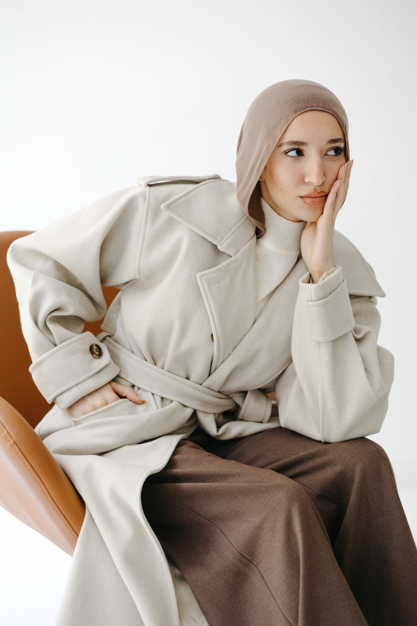 The Maison Coat in Almond beige