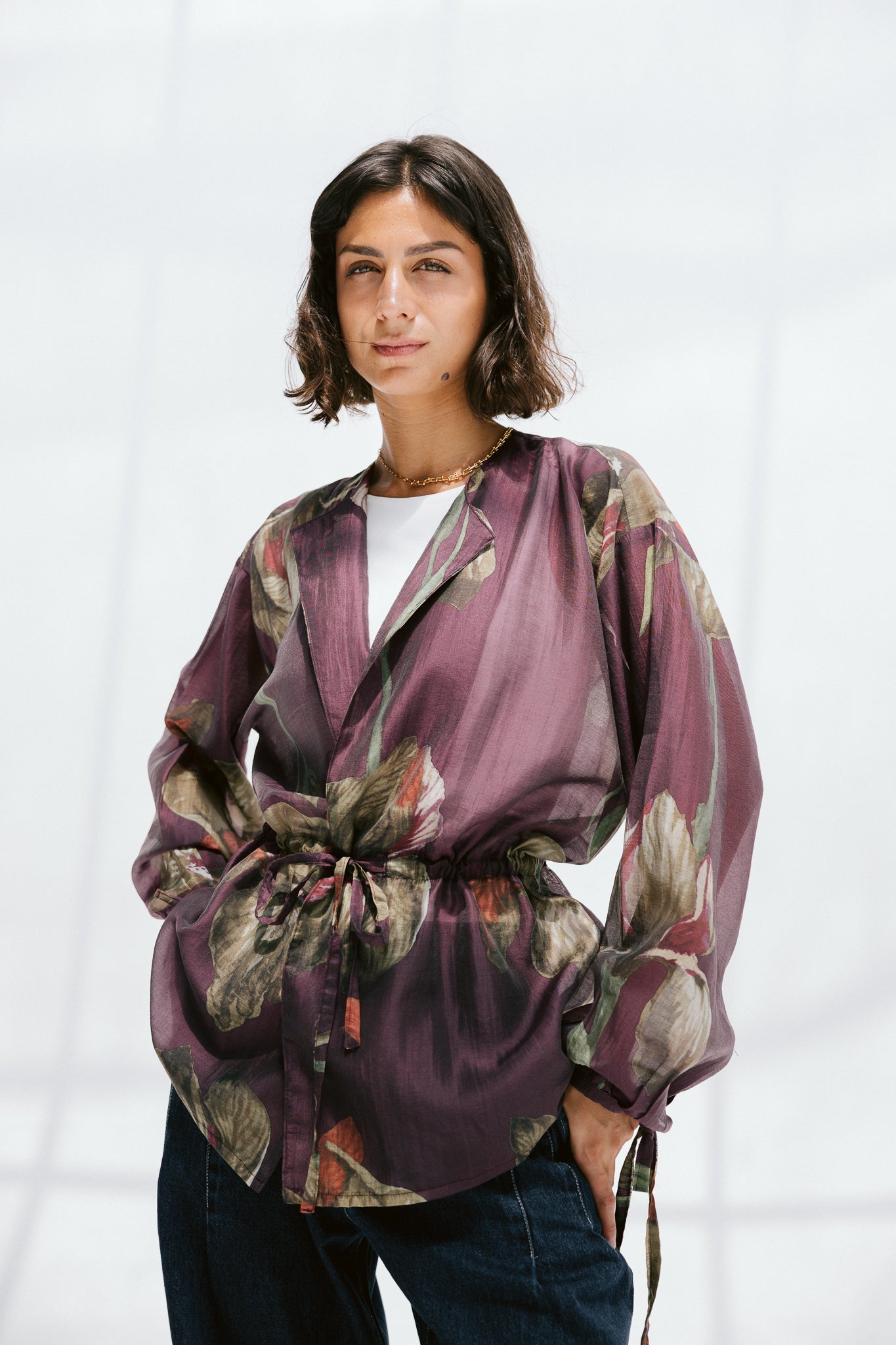 Jardin Blouse in Mulberry