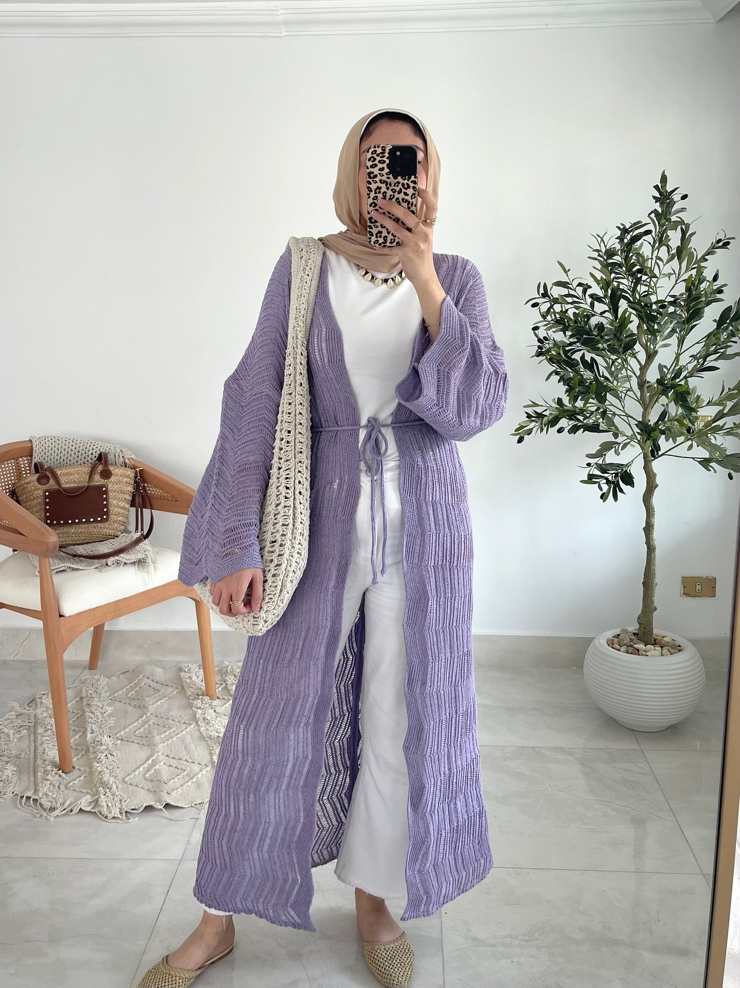 KnotWave Cardigan in Lavender