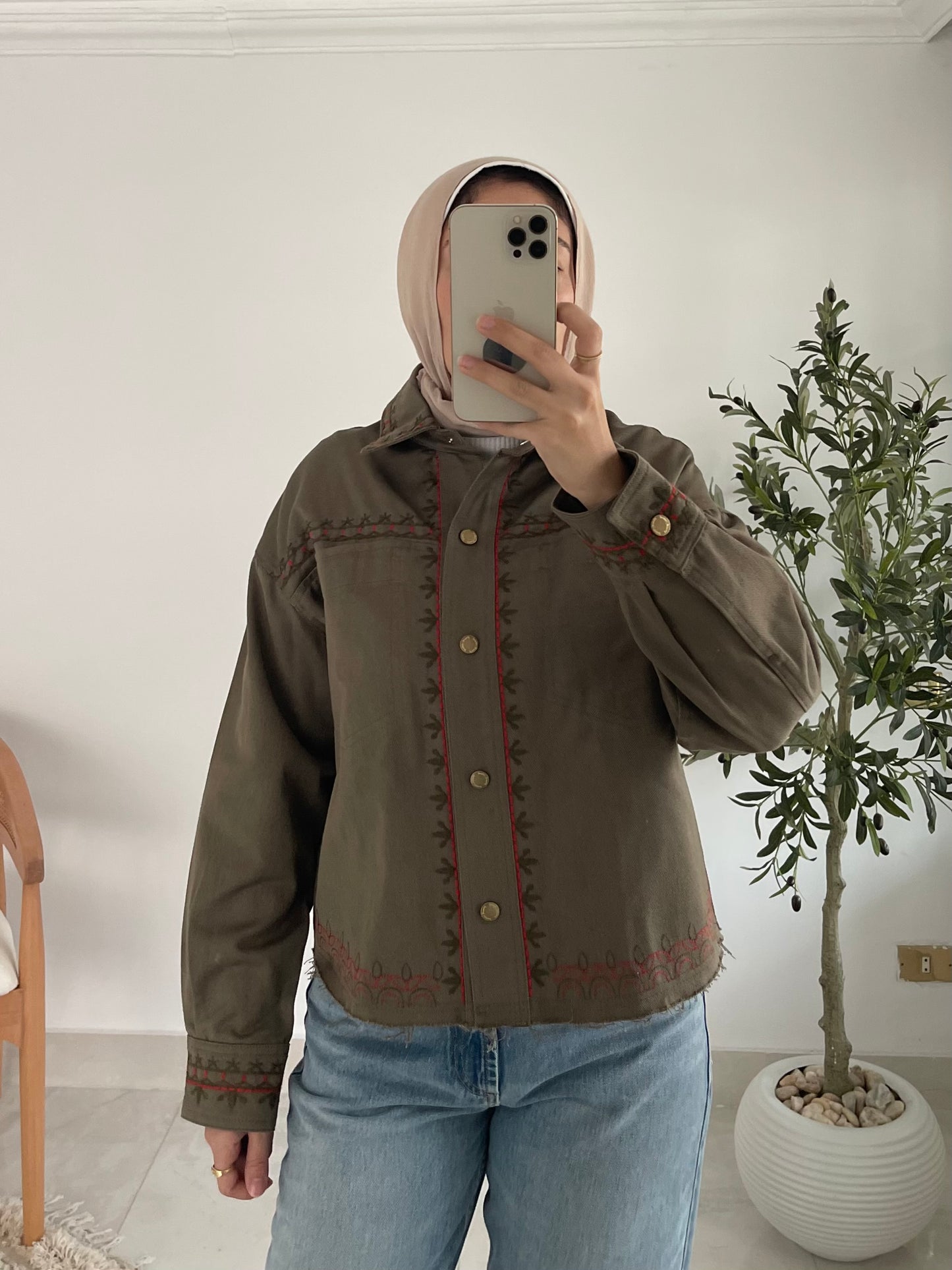 Riva Stitch Jacket in Olive