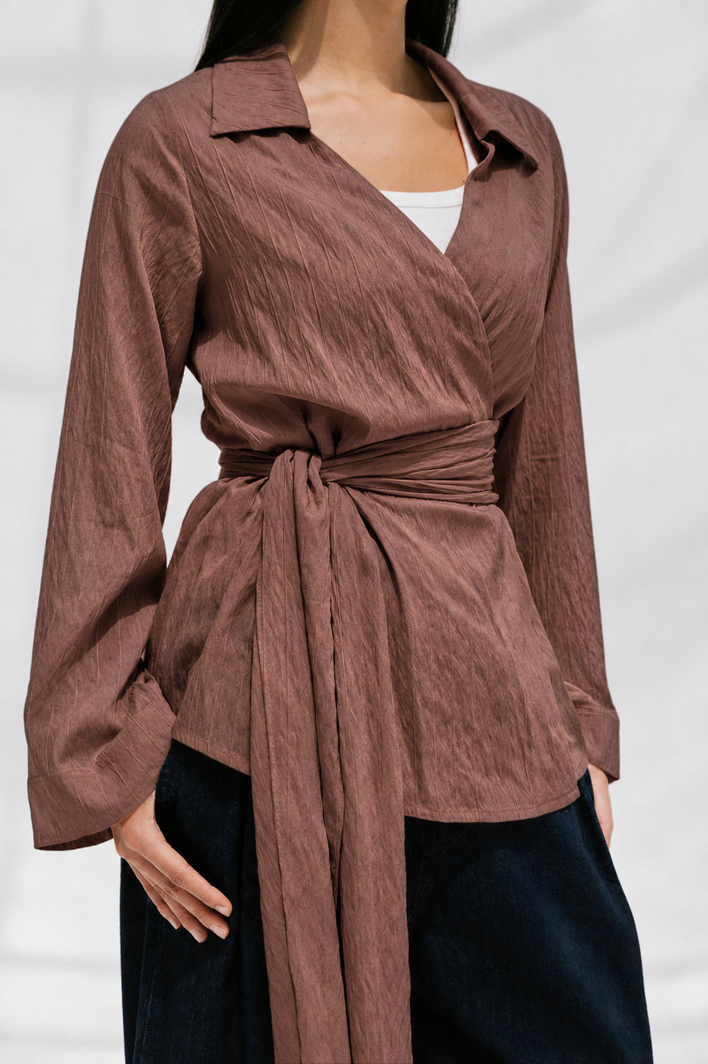 Soft Silhouette blouse in Brown
