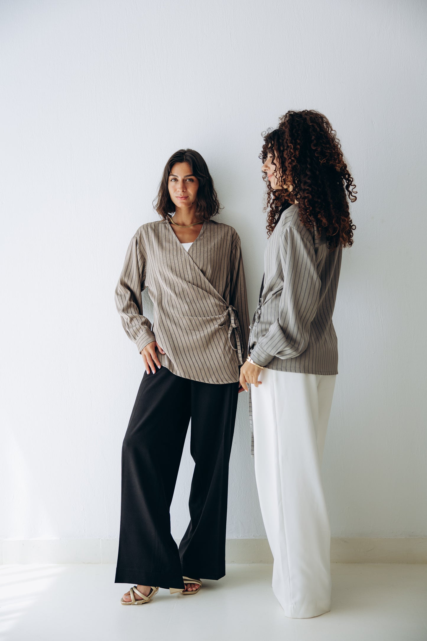 Glow Pleat Blouse in Stone
