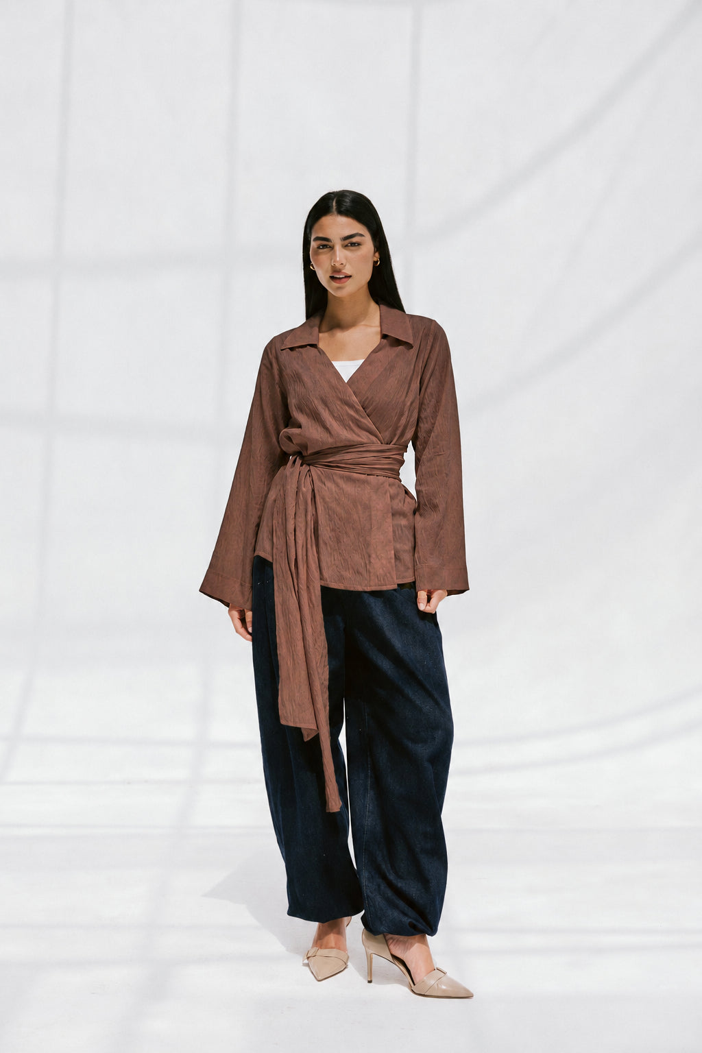 Soft Silhouette blouse in Brown