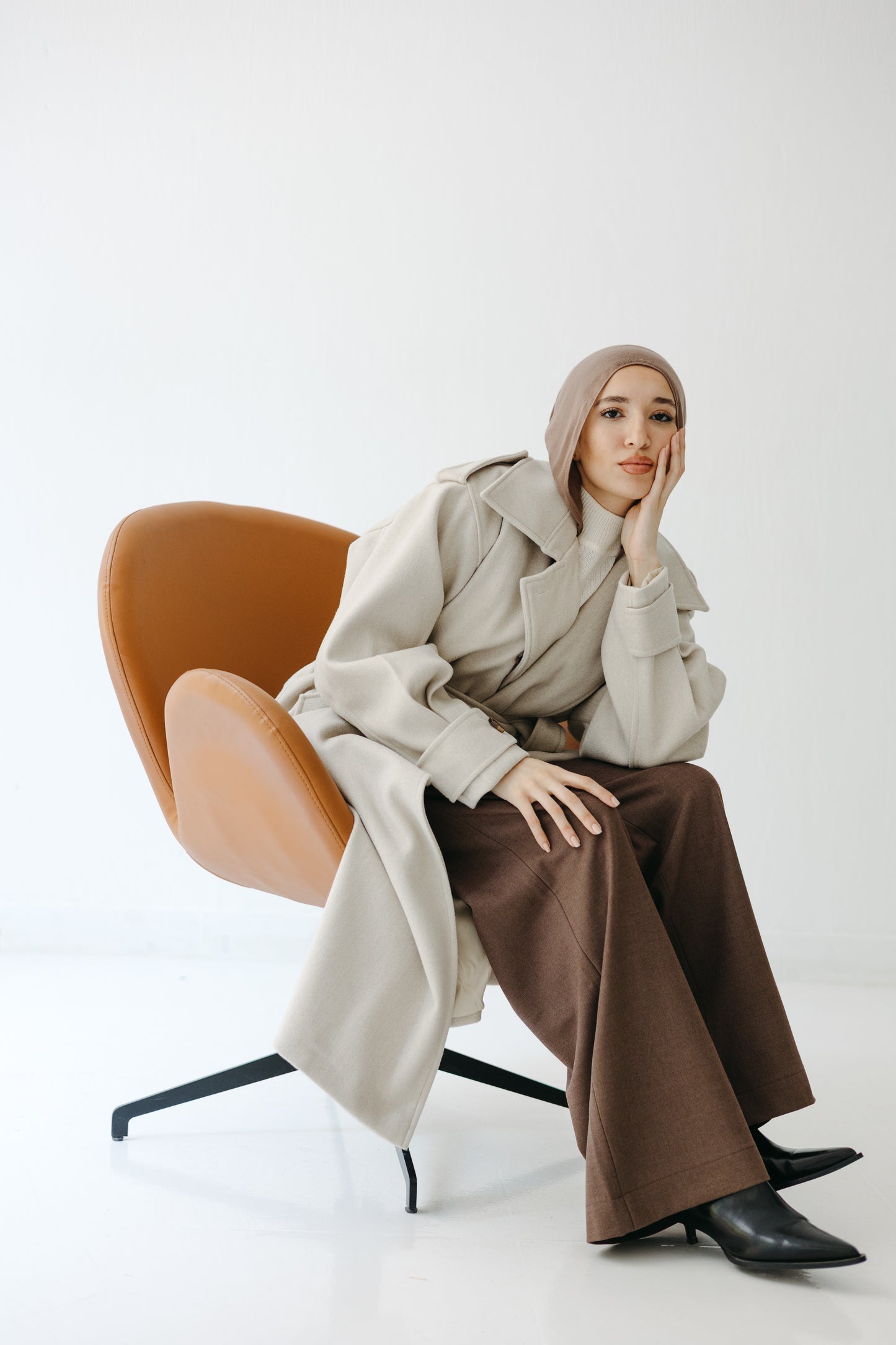 The Maison Coat in Almond beige