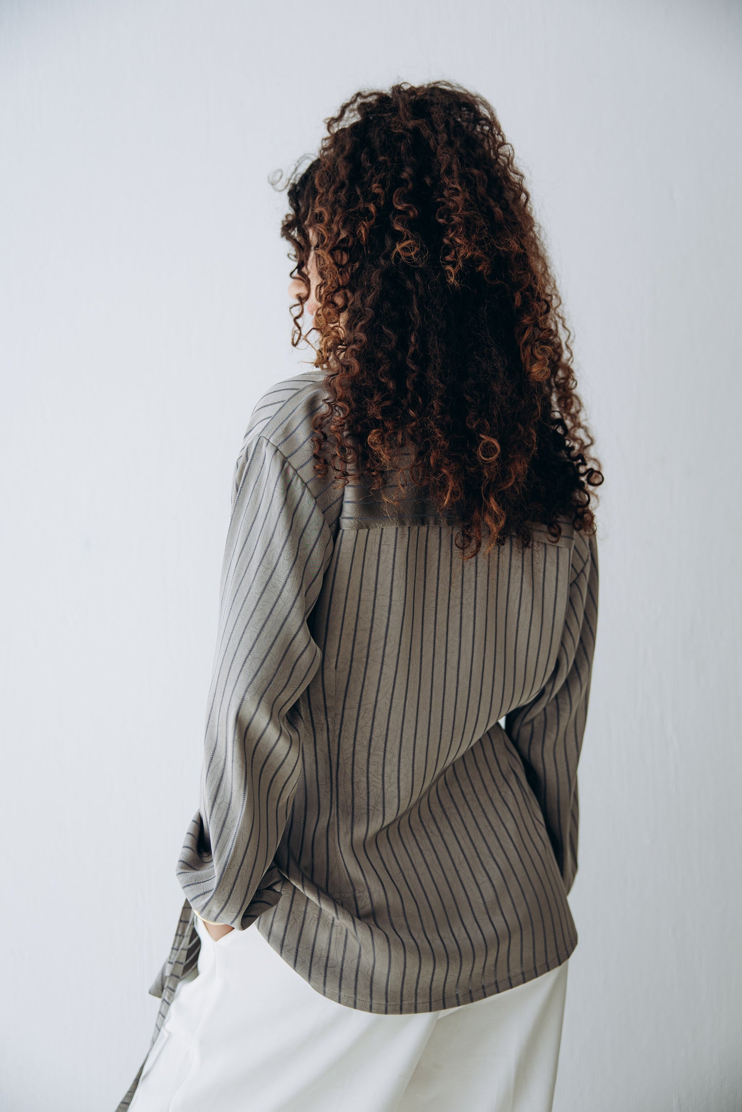 Glow Pleat Blouse in Stone