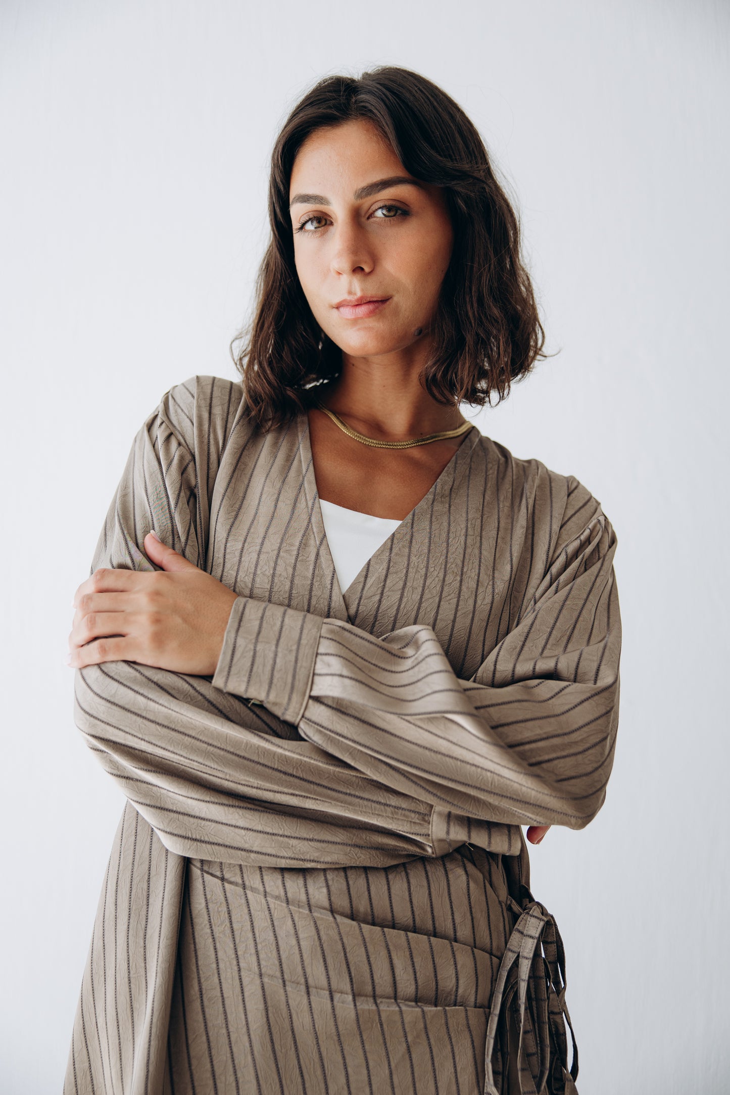 Glow Pleat Blouse in Olive