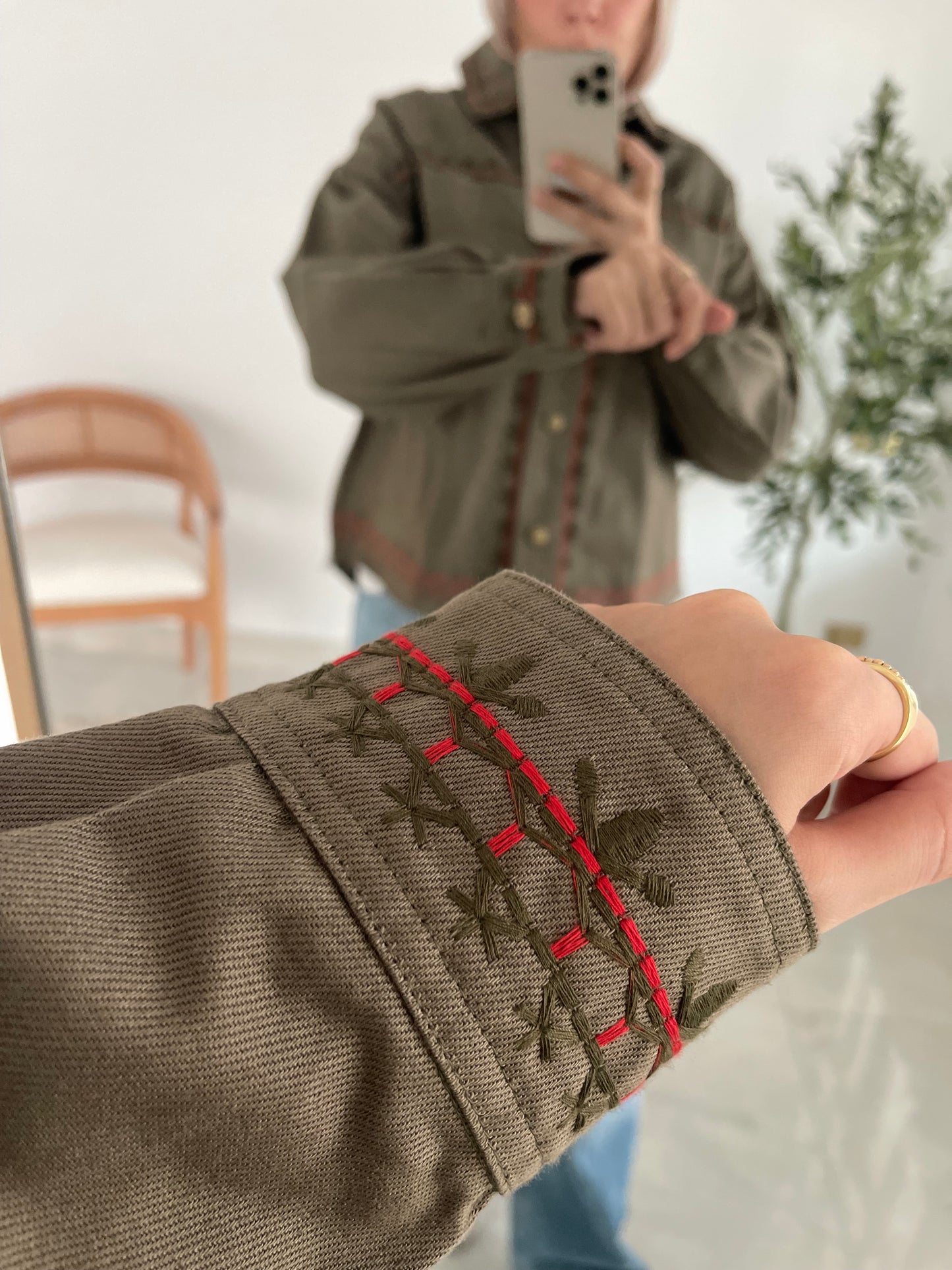 Riva Stitch Jacket in Olive