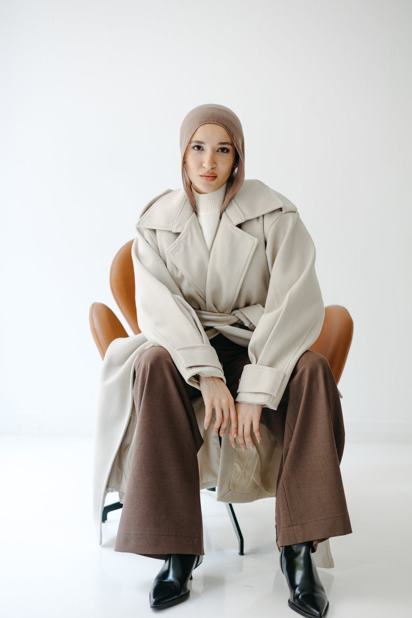 The Maison Coat in Almond beige