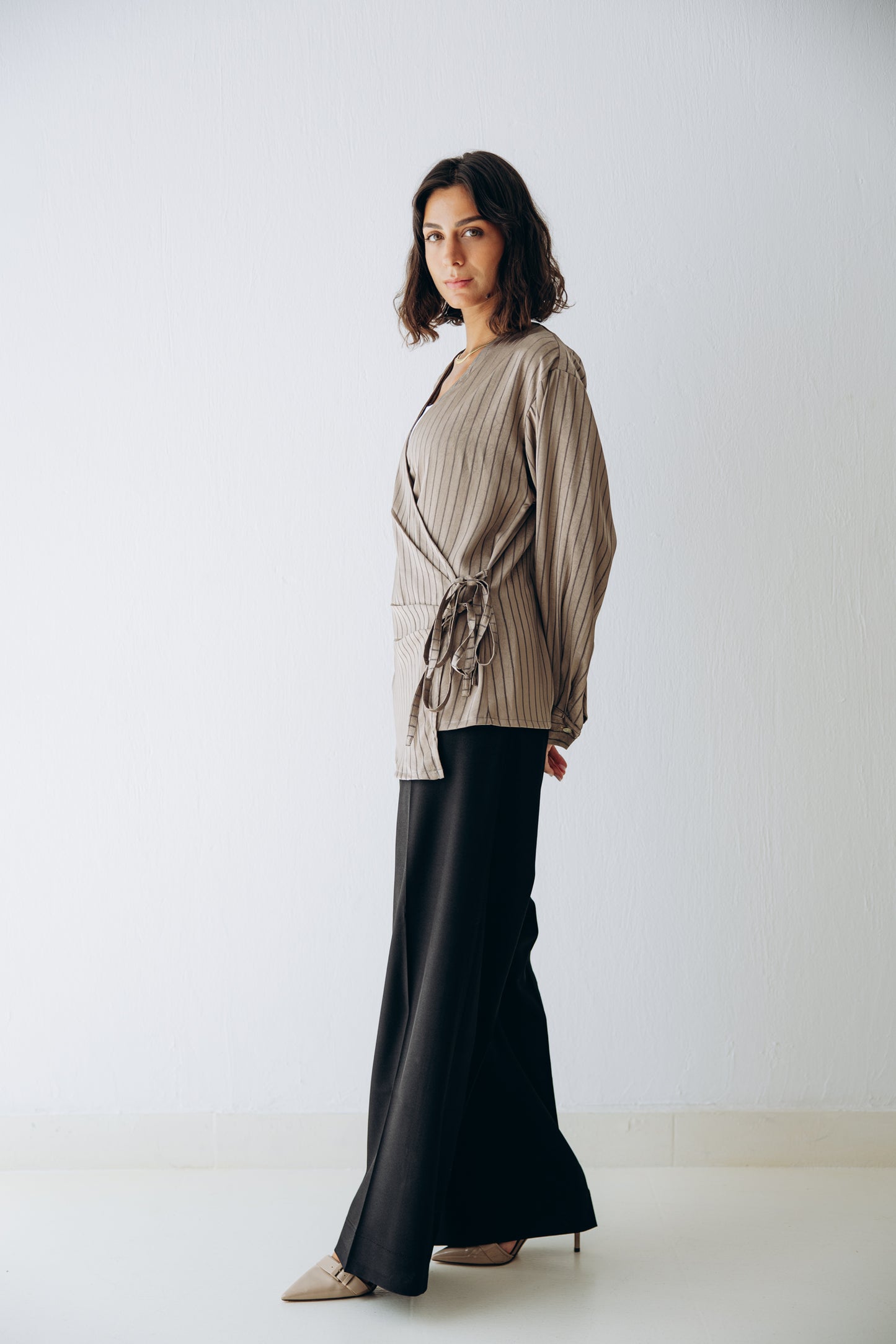 Glow Pleat Blouse in Olive