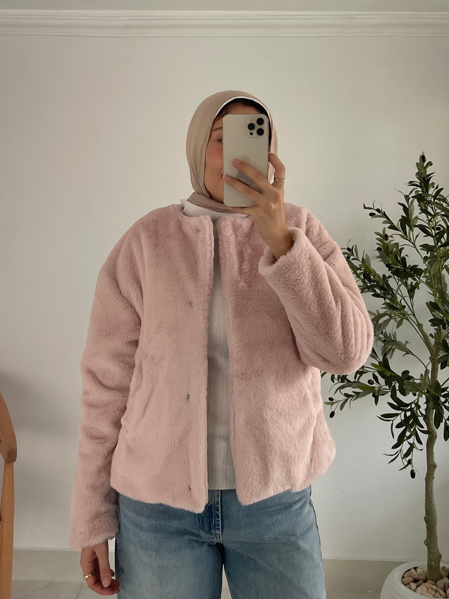 Maïa Fur Jacket in Rose