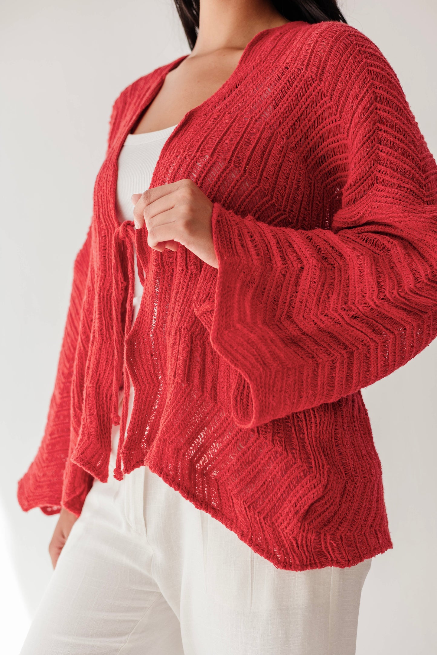 Havana cardigan in Pale Red
