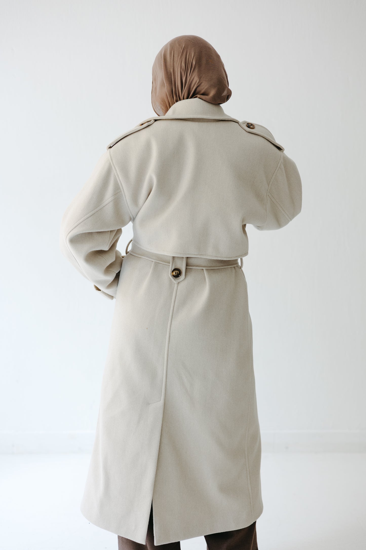 The Maison Coat in Almond beige