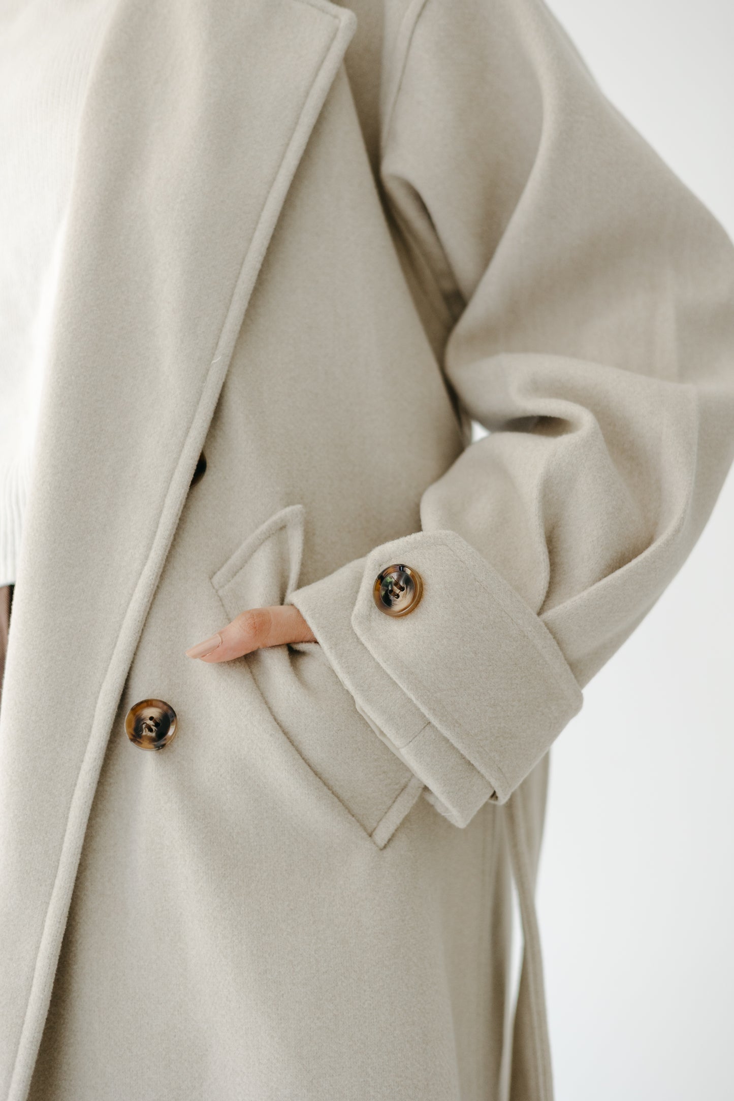 The Maison Coat in Almond beige