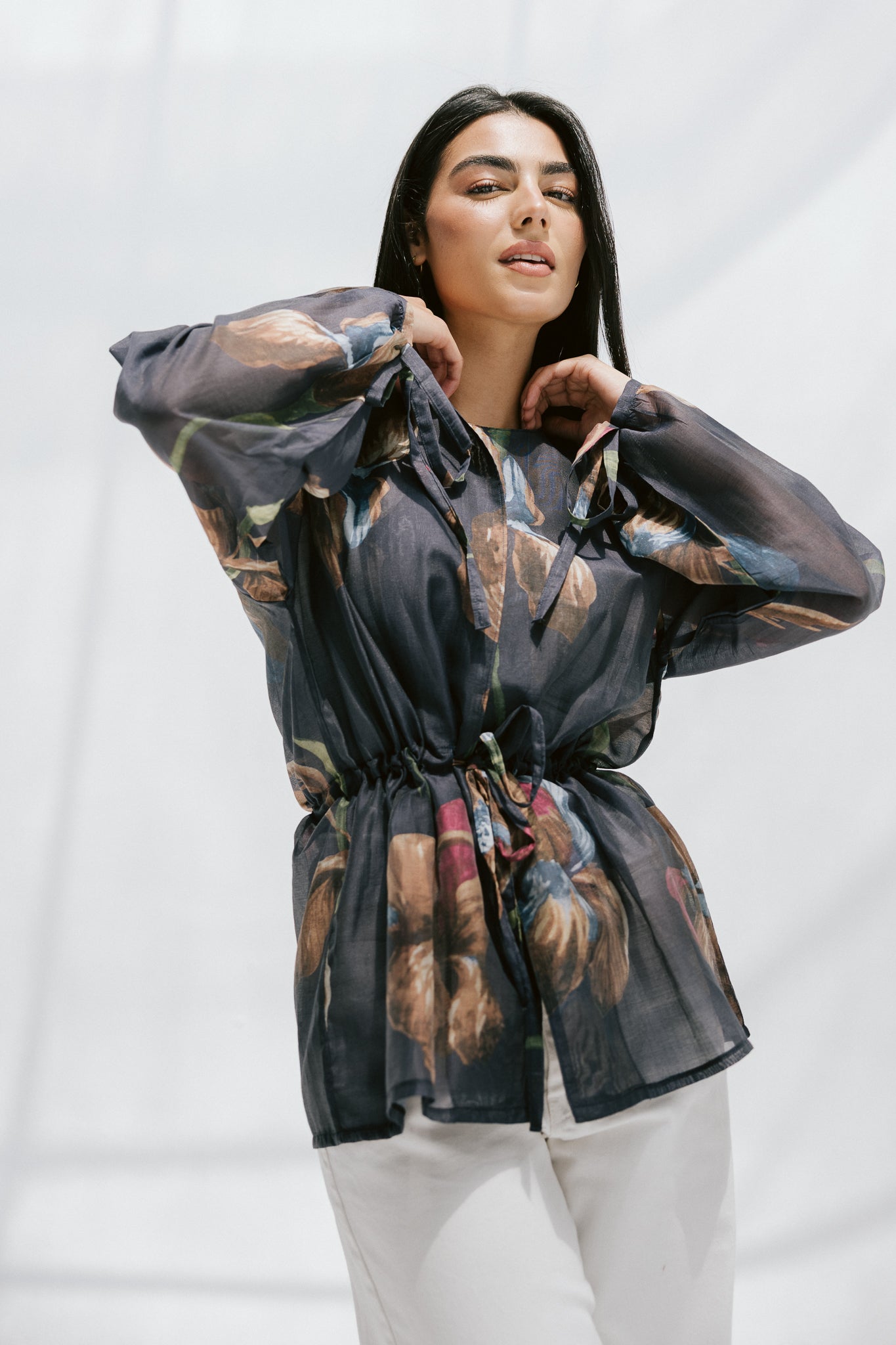 Jardin Blouse in Midnight Navy