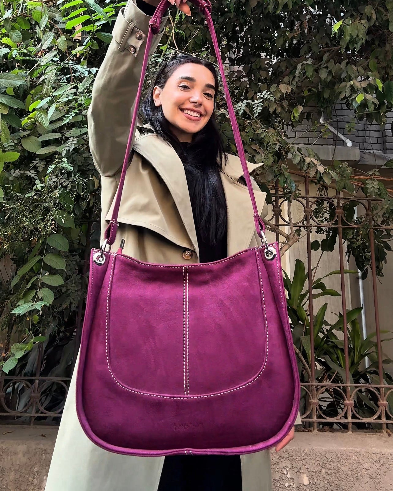 Ayla Suede bag in Grape