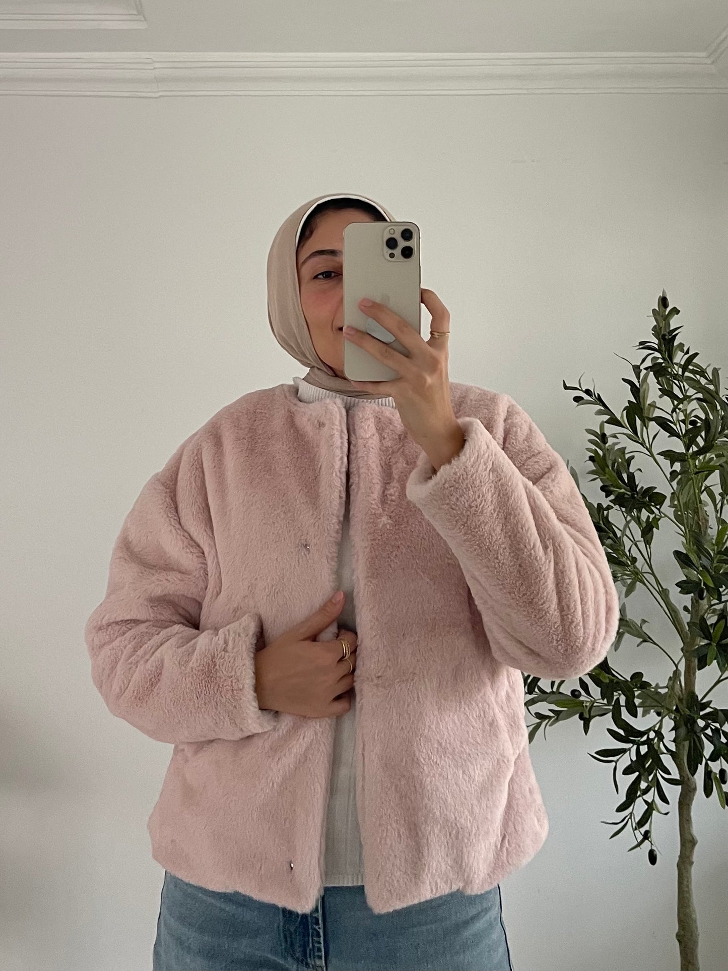 Maïa Fur Jacket in Rose