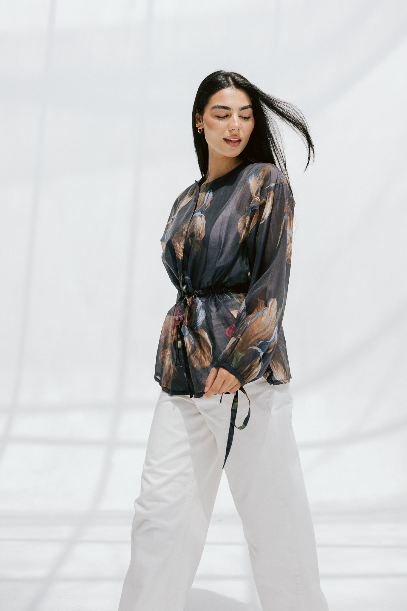 Jardin Blouse in Midnight Navy