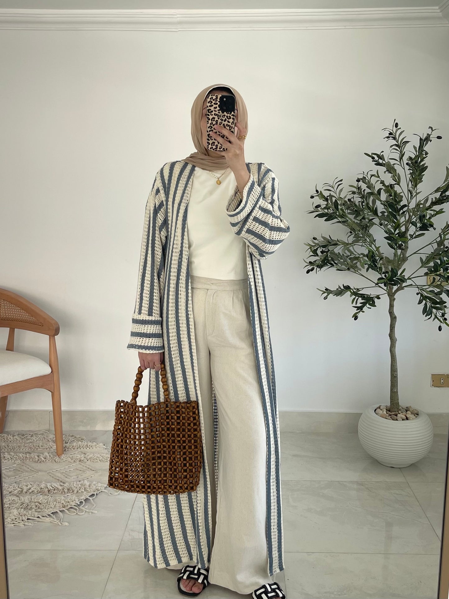 Blue Mist Striped Cardigan