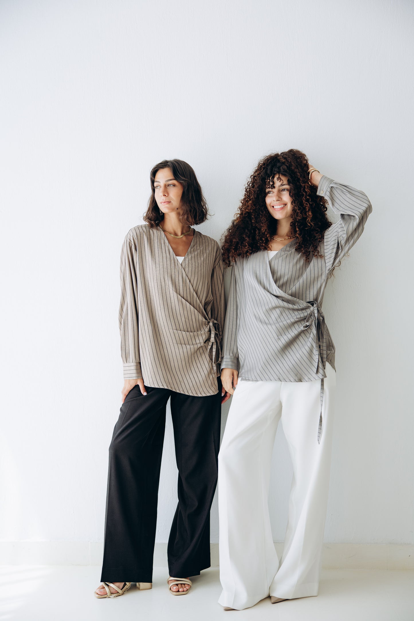 Glow Pleat Blouse in Stone