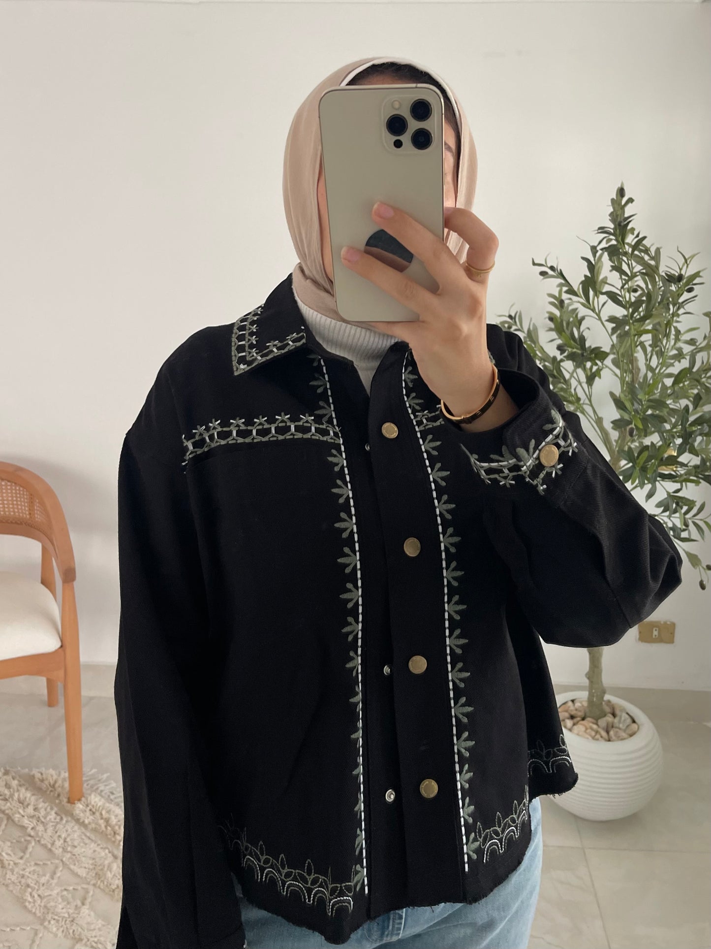 Riva Stitch Jacket in Black