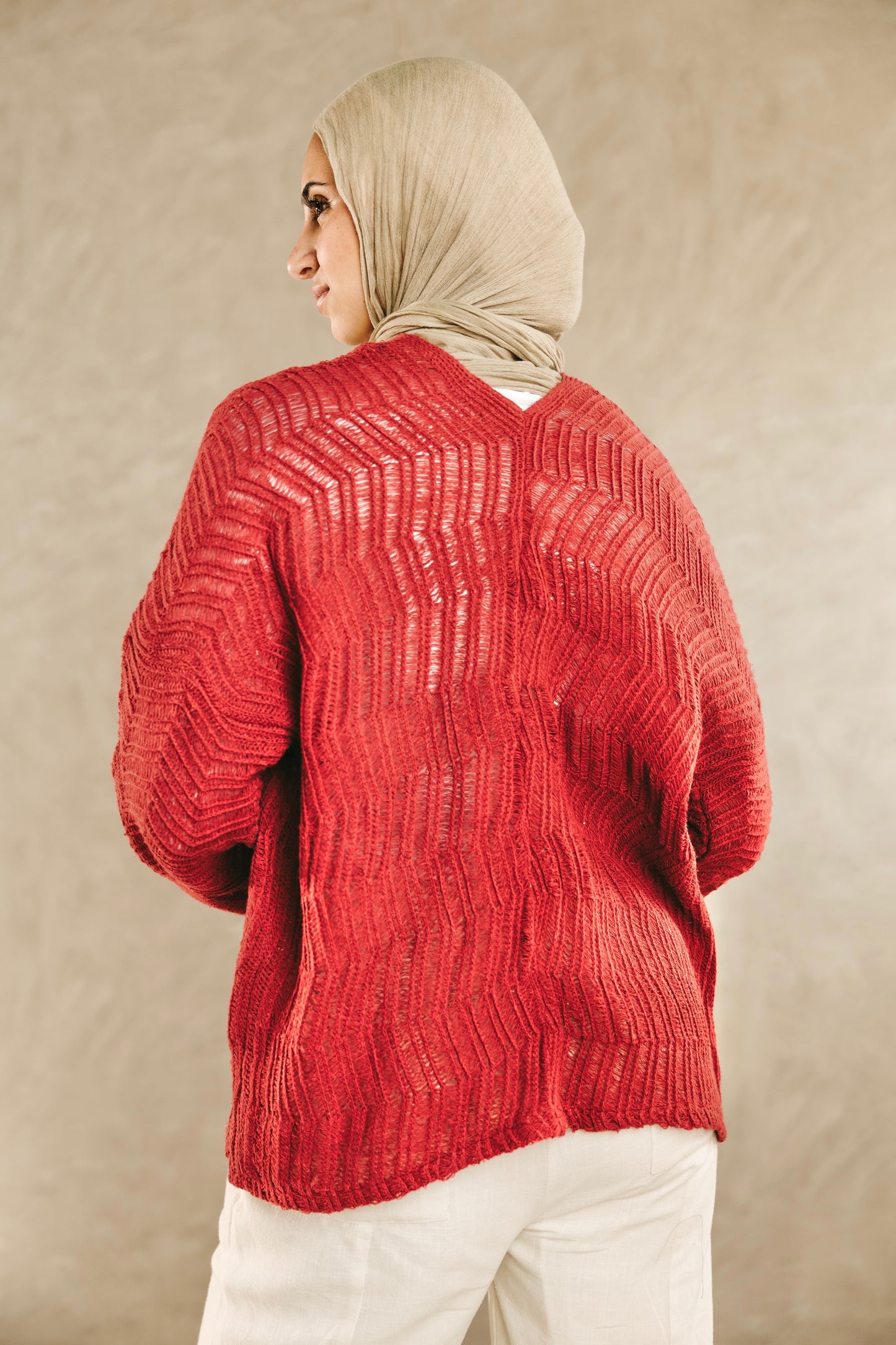 Havana cardigan in Pale Red