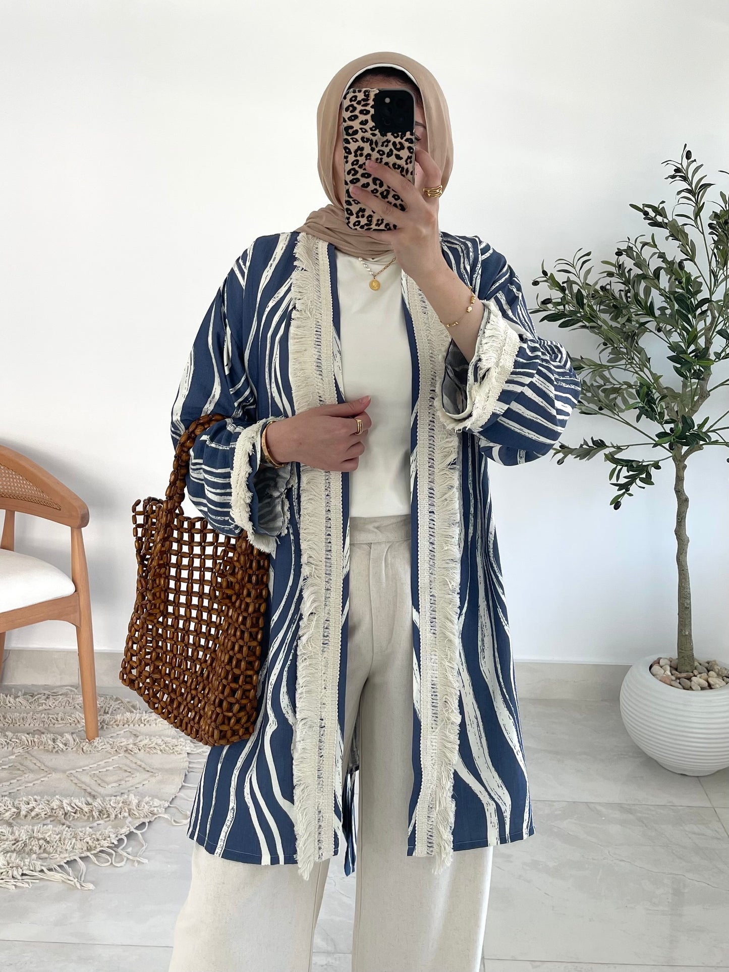 Oia Haze kimono in blue