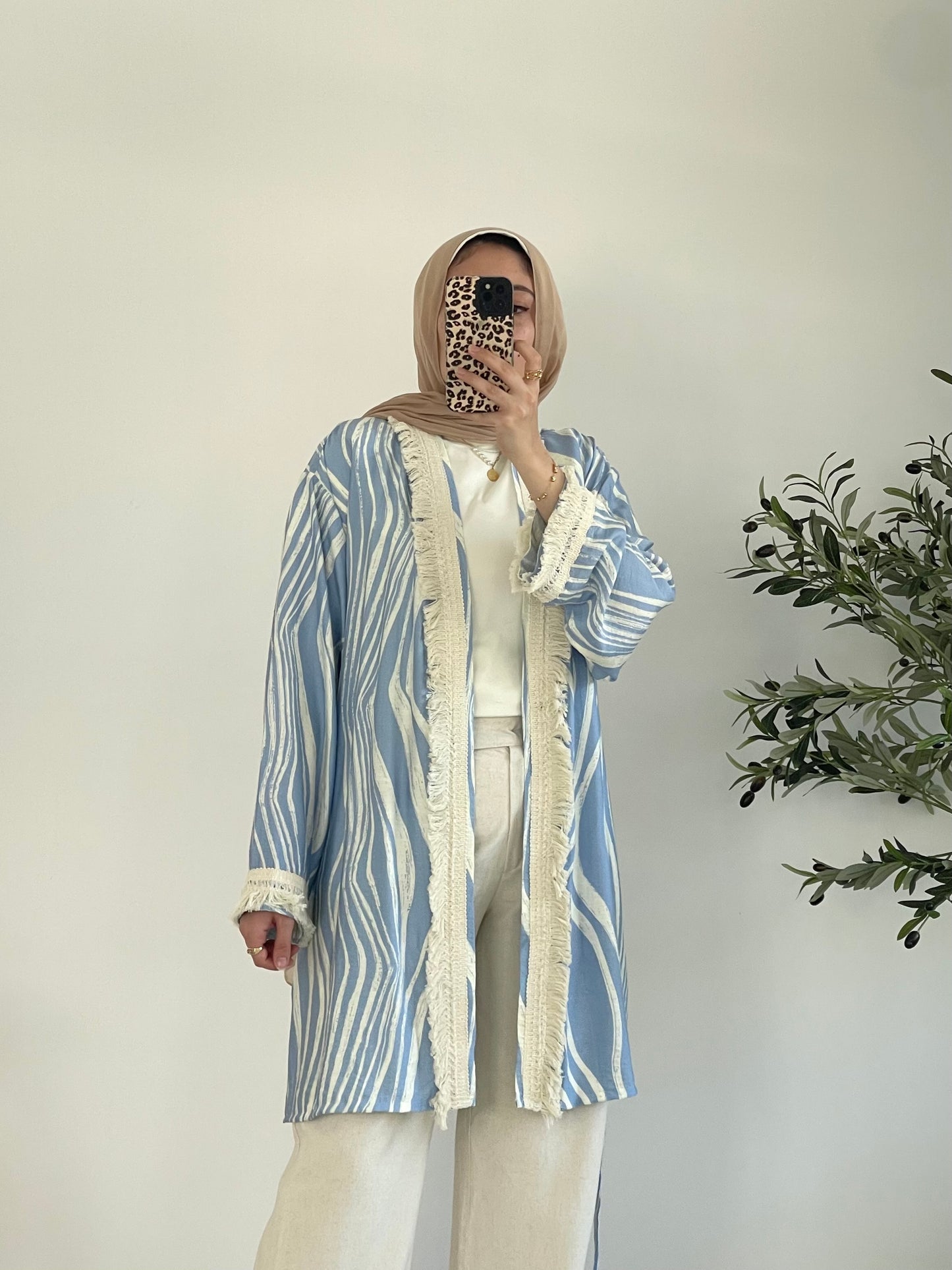 Oia Haze kimono in Sky blue
