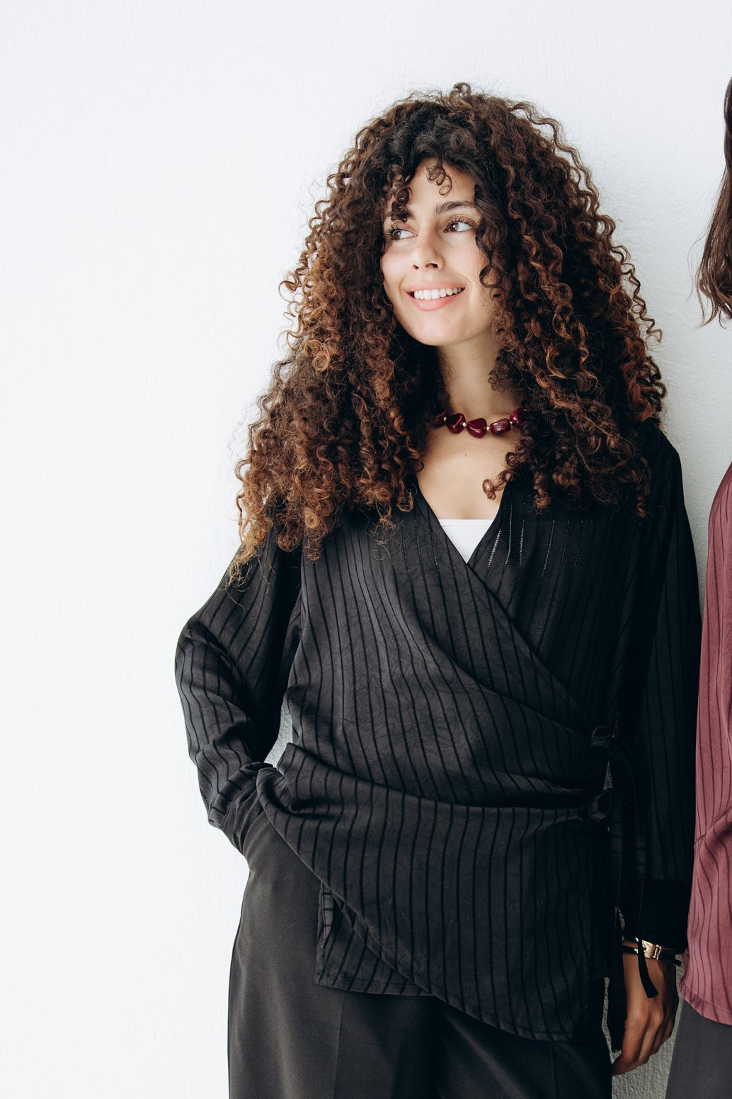 Glow Pleat Blouse in Black