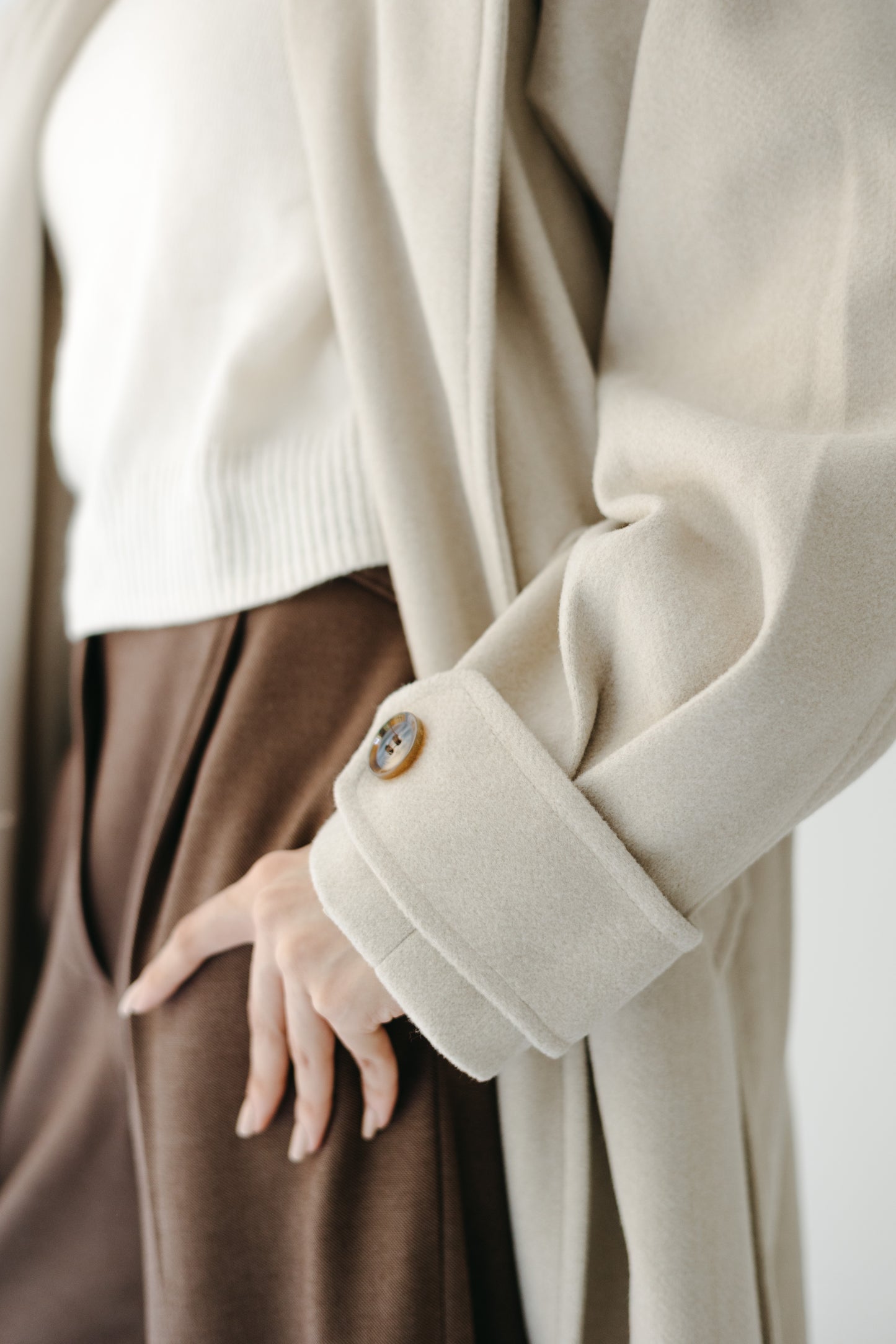 The Maison Coat in Almond beige