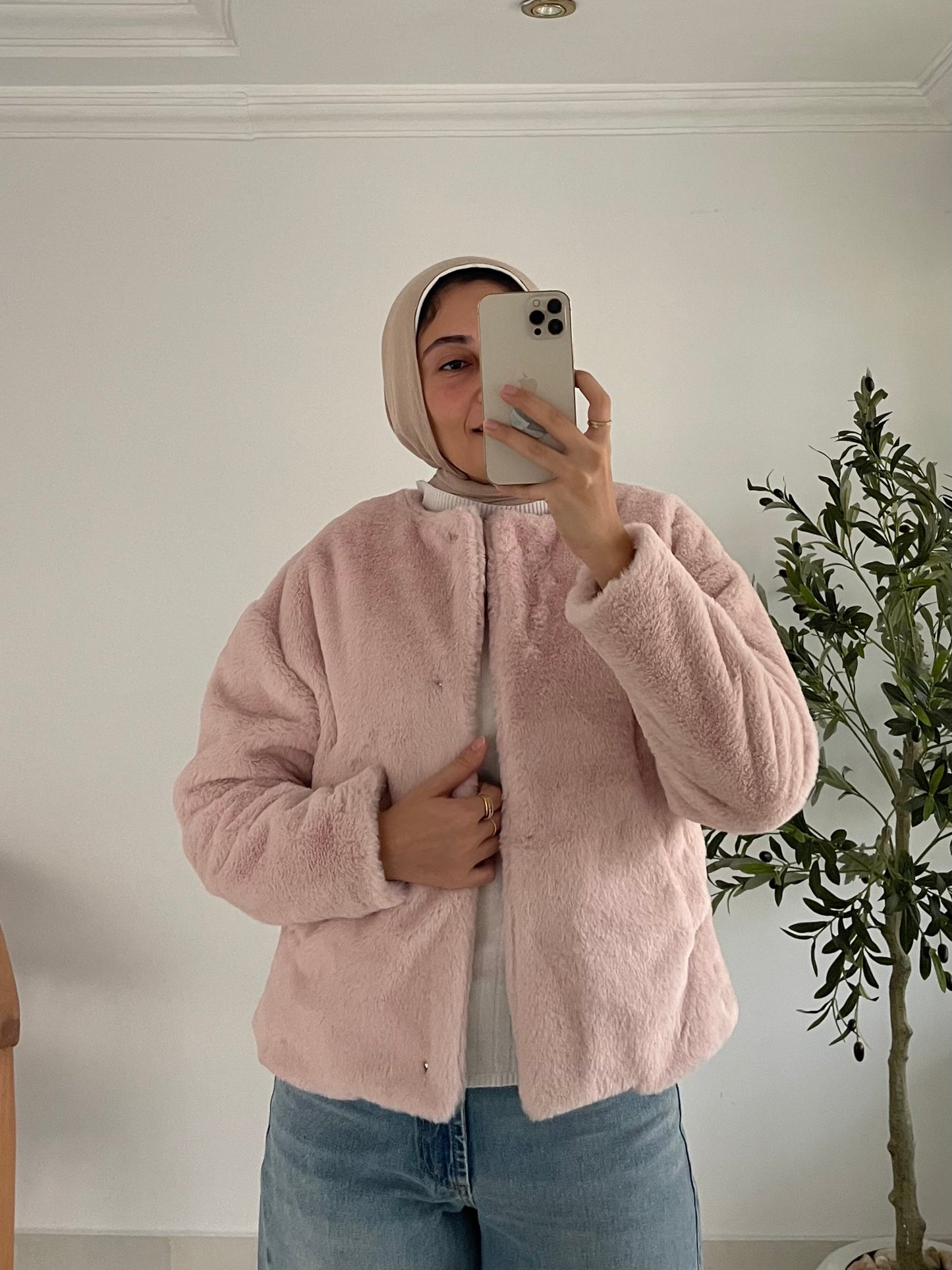 Maïa Fur Jacket in Rose