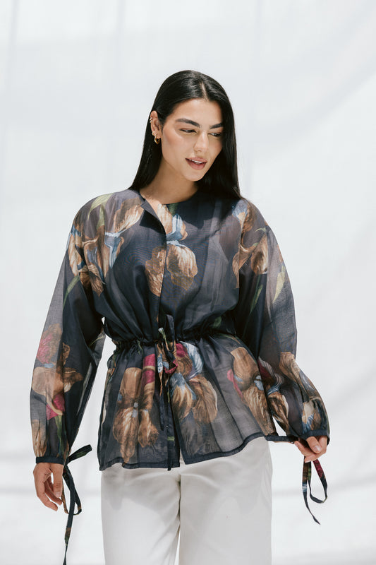 Jardin Blouse in Midnight Navy