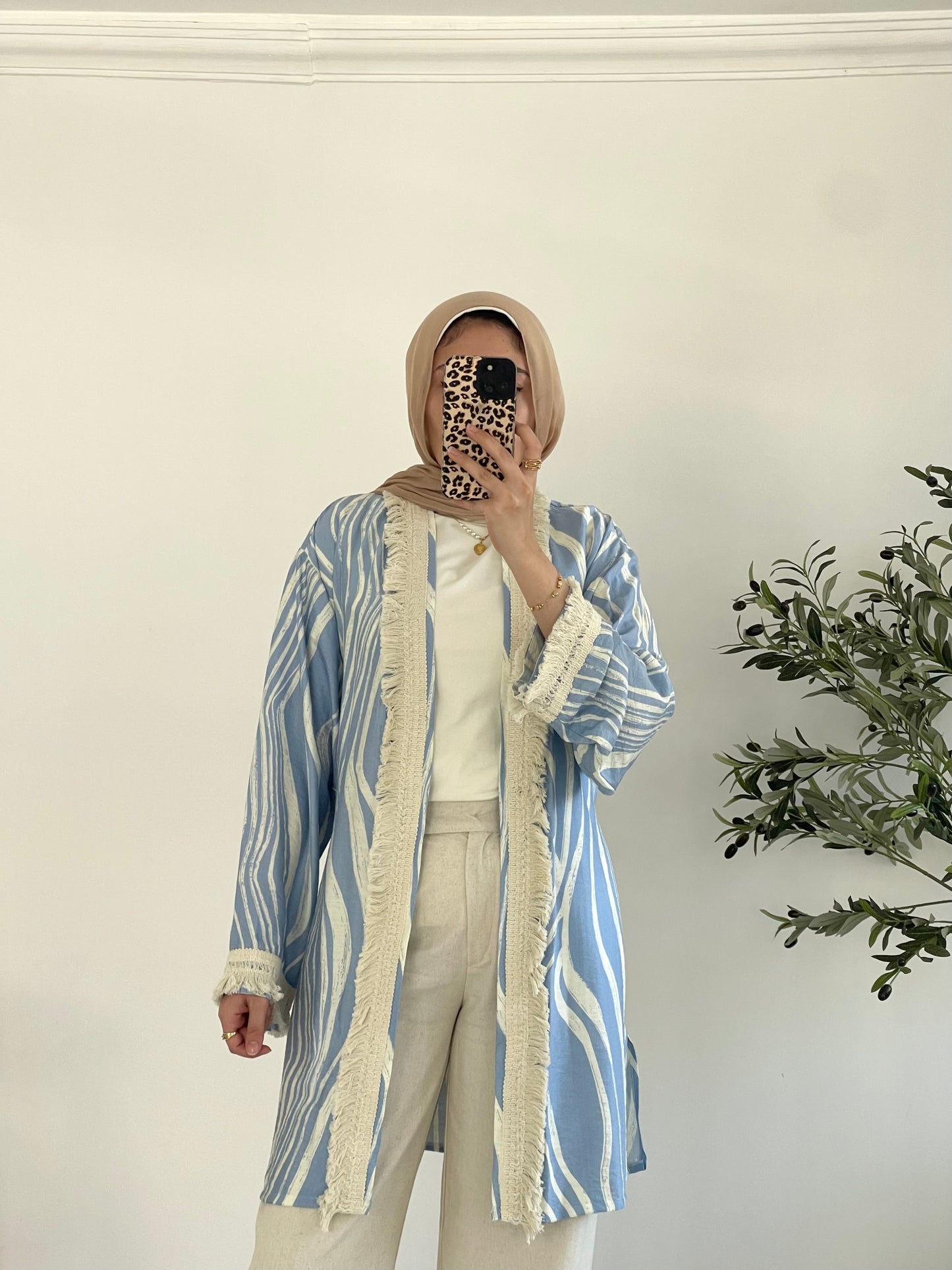 Oia Haze kimono in Sky blue
