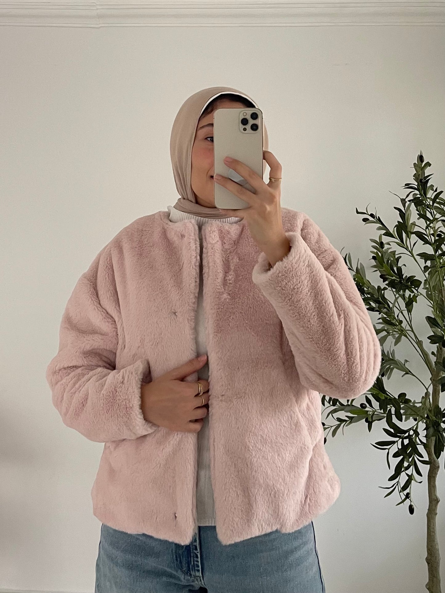 Maïa Fur Jacket in Rose