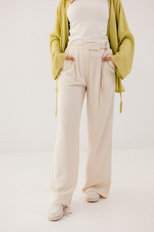 Linen Beige Pants