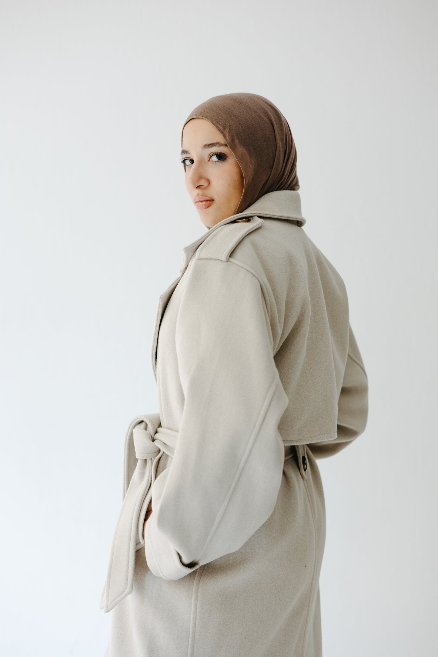 The Maison Coat in Almond beige