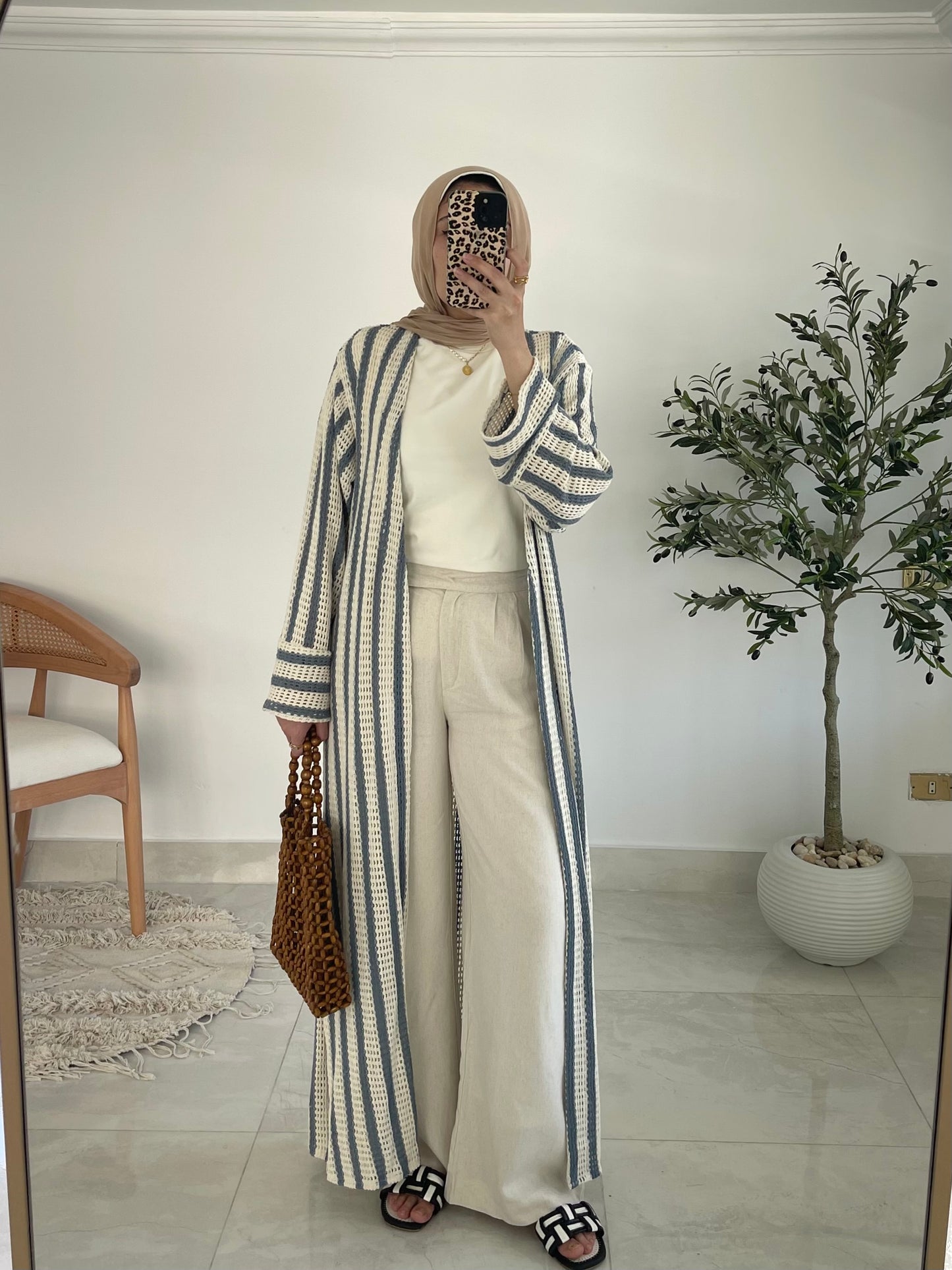 Blue Mist Striped Cardigan