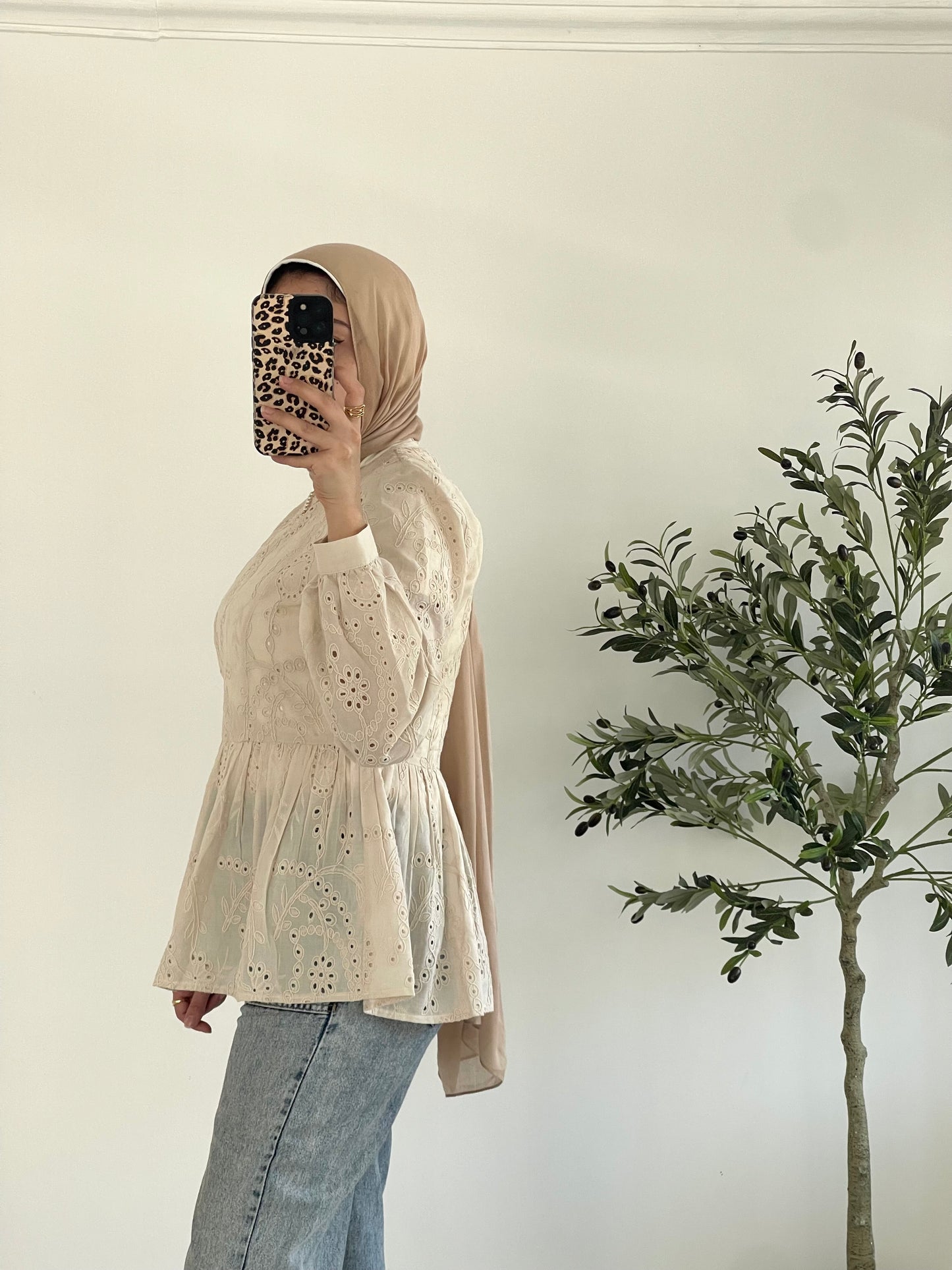 Summer Blossom Blouse in Beige