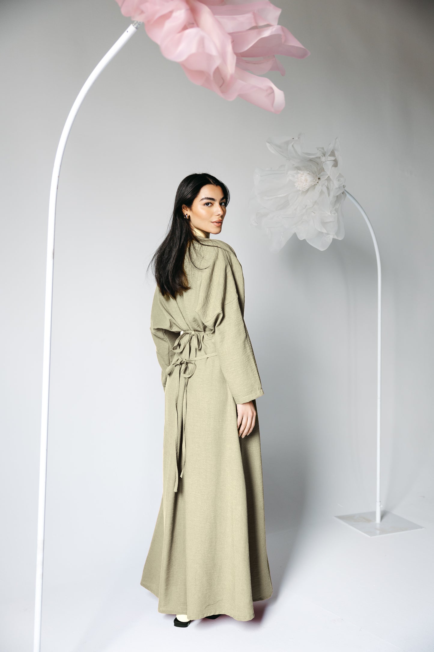 The Blossom Dress in Olive haze