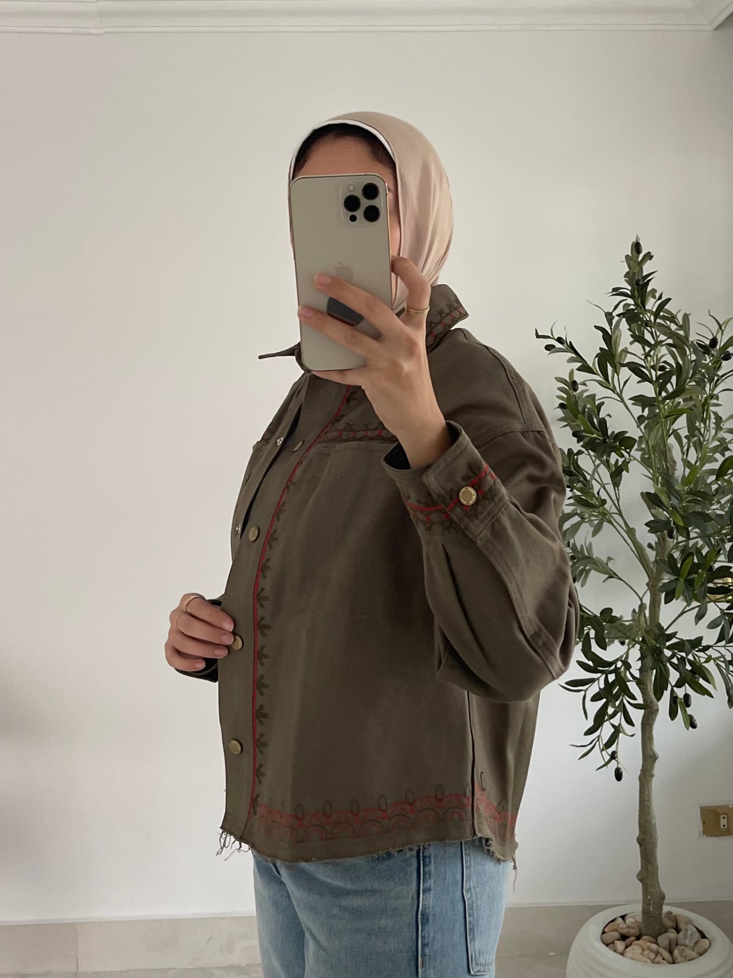 Riva Stitch Jacket in Olive