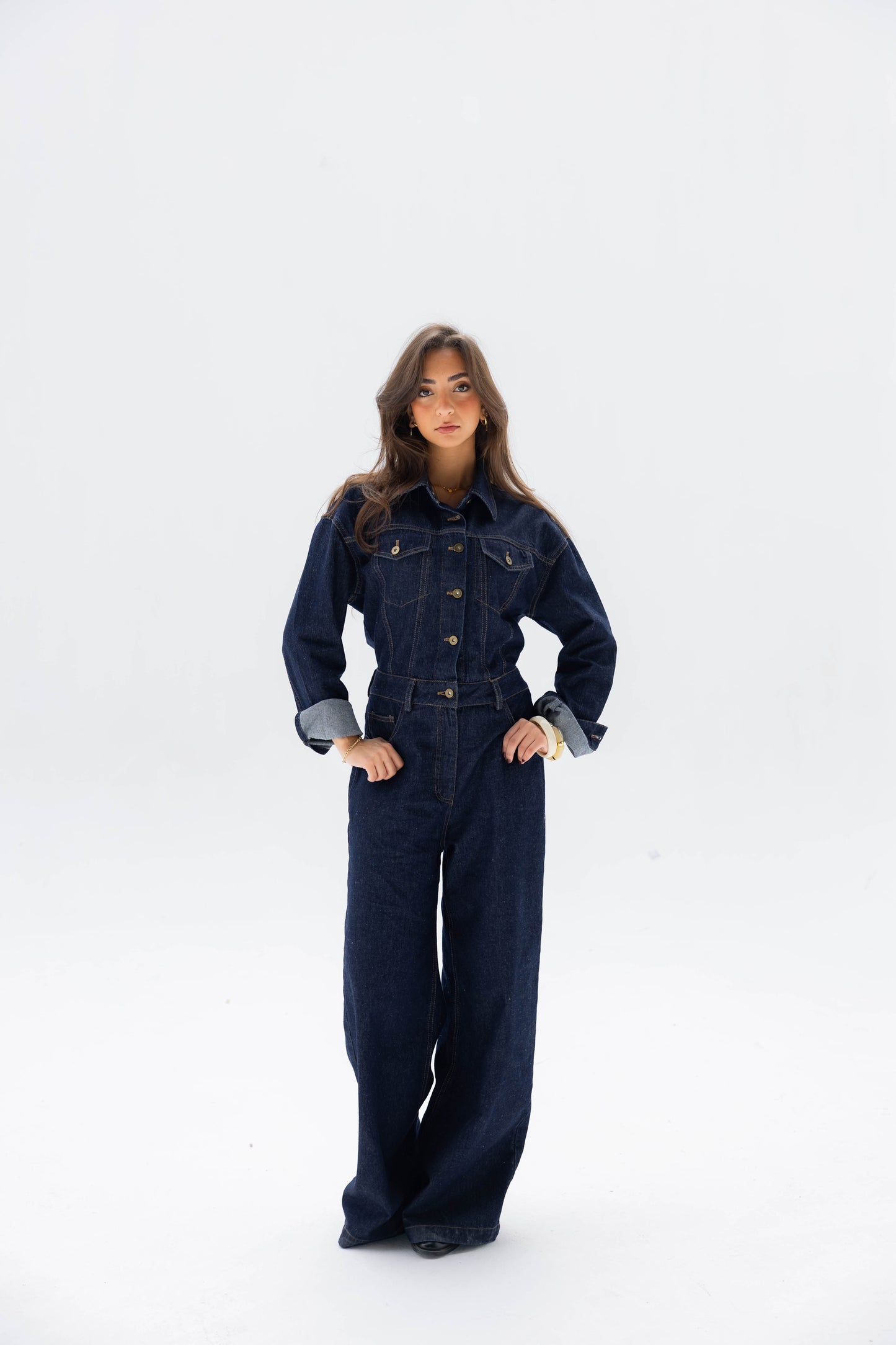 Clara Jumpsuit in Raw Denim
