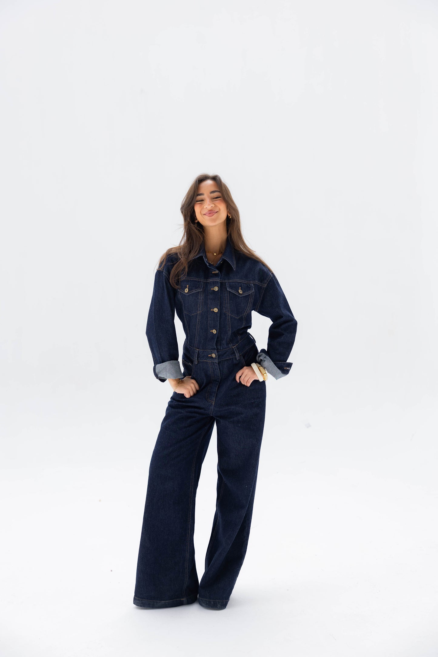 Clara Jumpsuit in Raw Denim