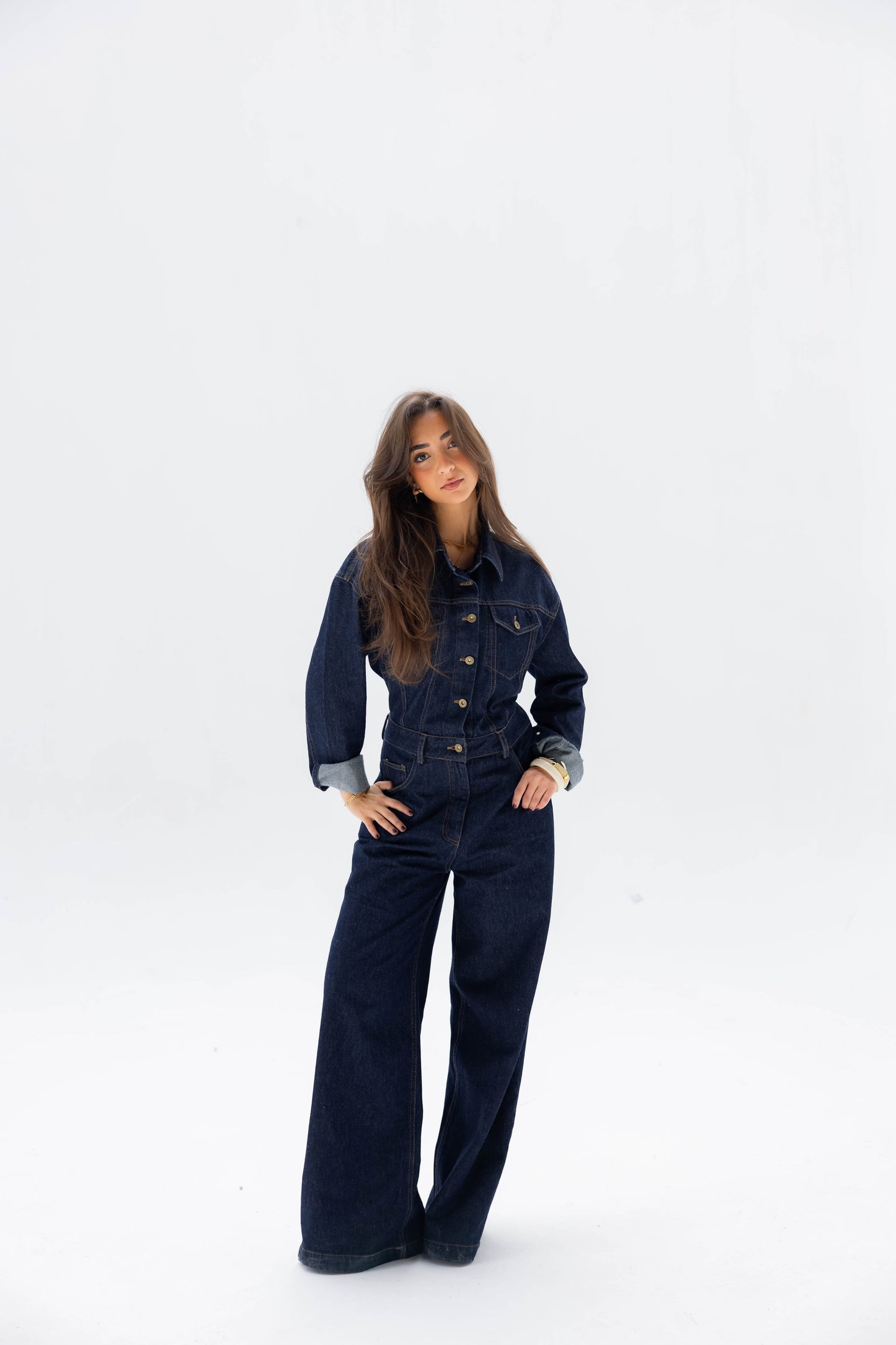 Clara Jumpsuit in Raw Denim