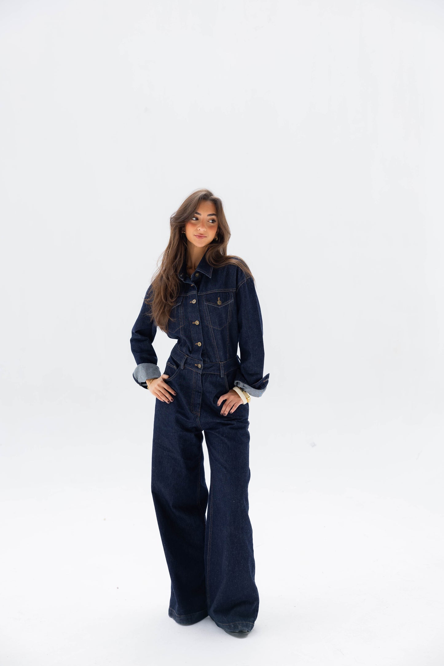 Clara Jumpsuit in Raw Denim