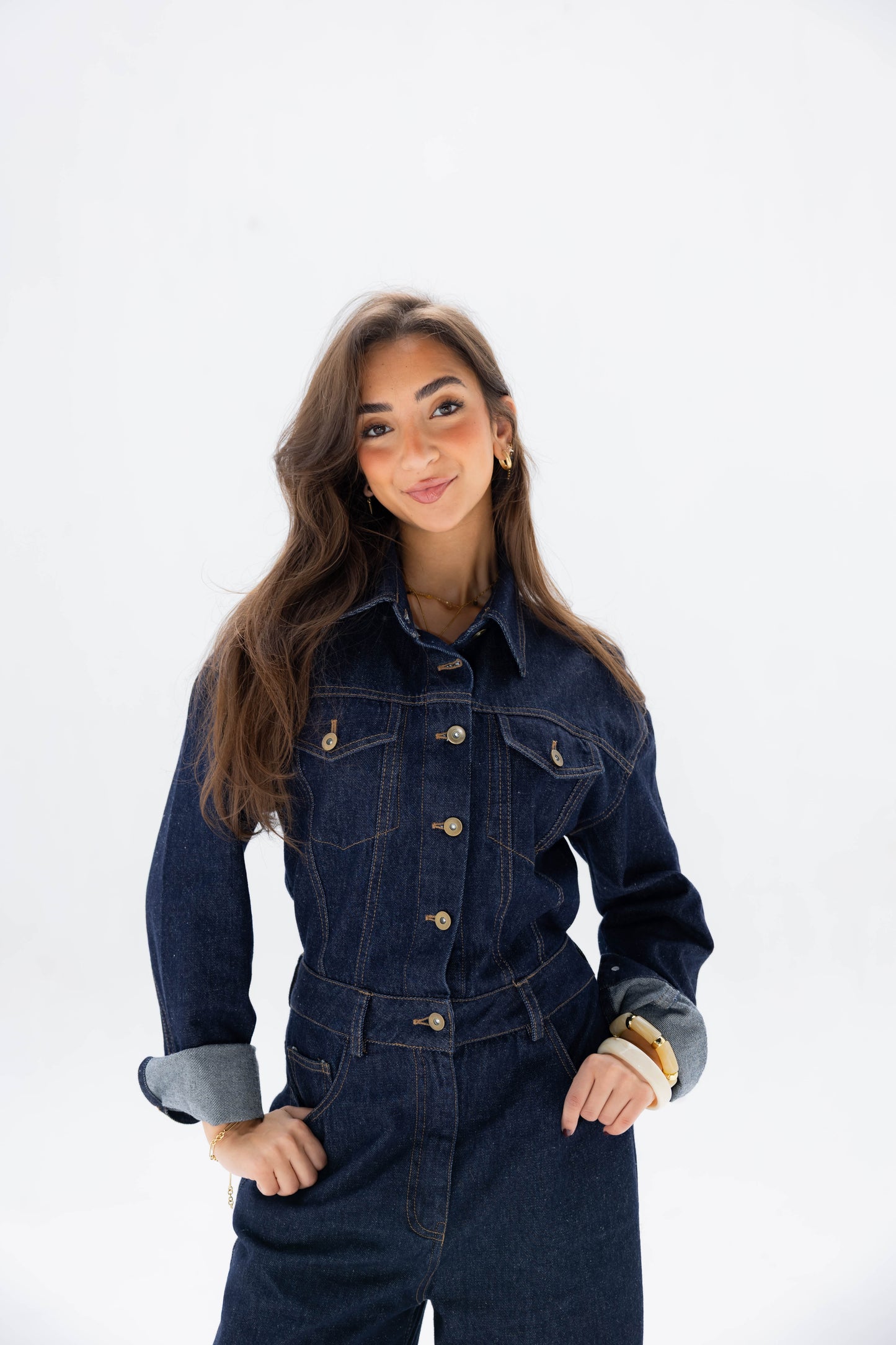 Clara Jumpsuit in Raw Denim