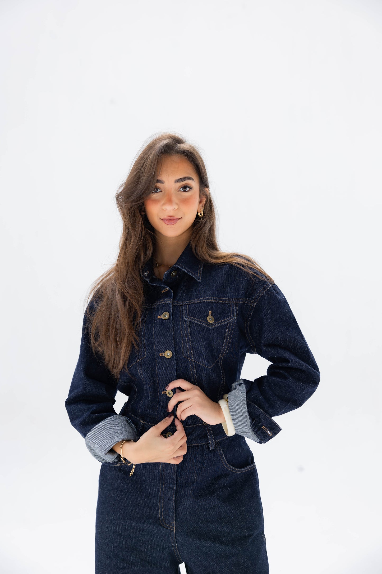 Clara Jumpsuit in Raw Denim