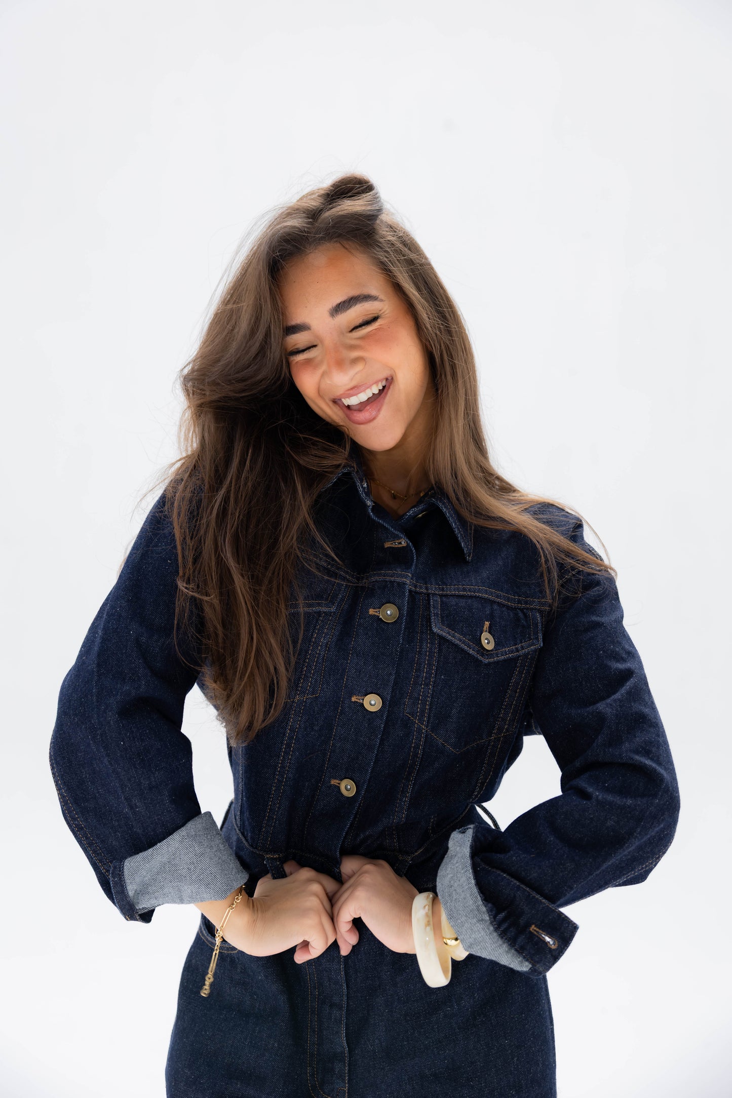 Clara Jumpsuit in Raw Denim