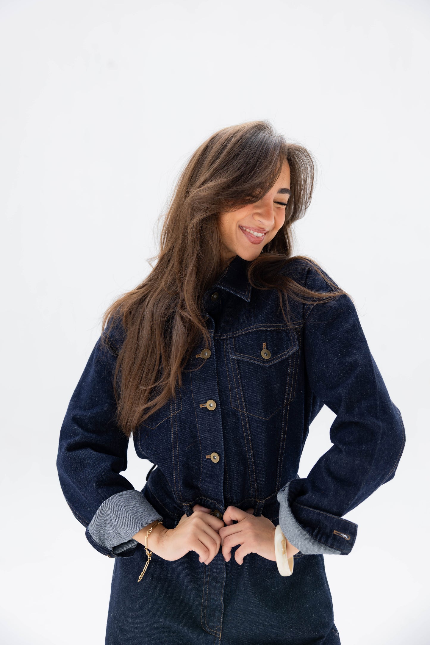 Clara Jumpsuit in Raw Denim