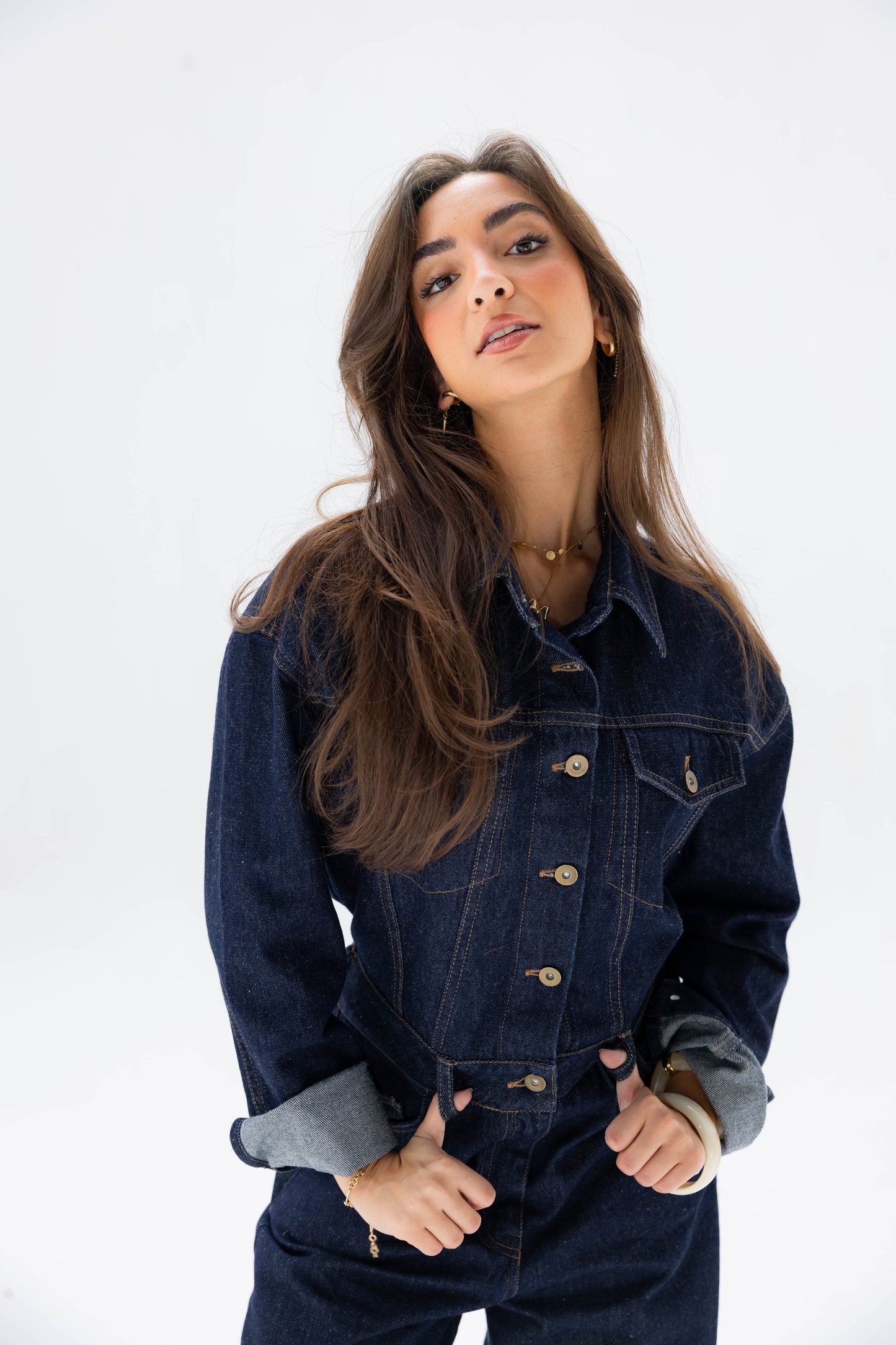 Clara Jumpsuit in Raw Denim