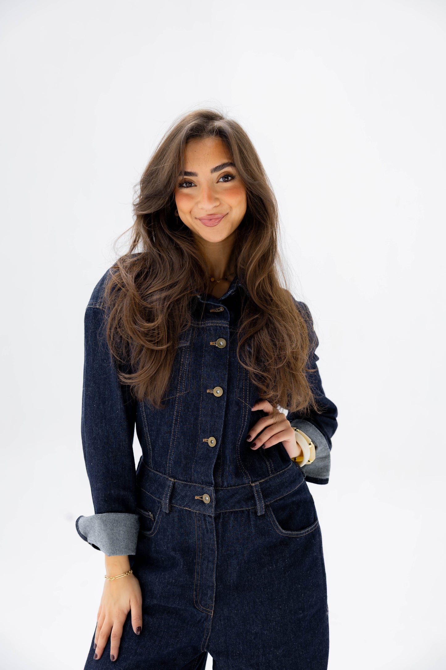 Clara Jumpsuit in Raw Denim