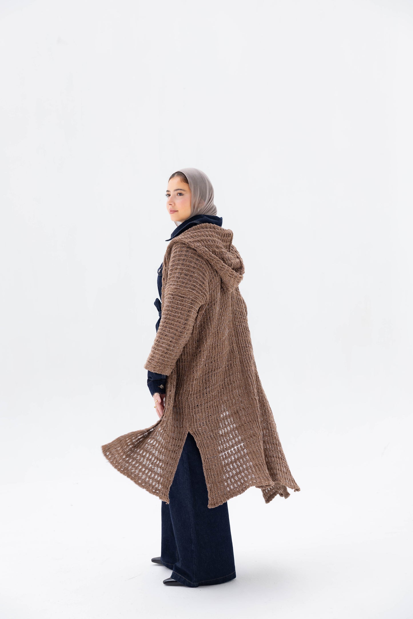 Twilight Knit Cardigan in Shimmer Brown